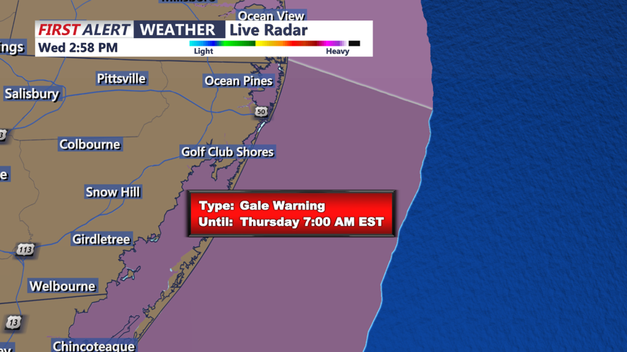 GALE WIND WARNING - OCEAN CITY