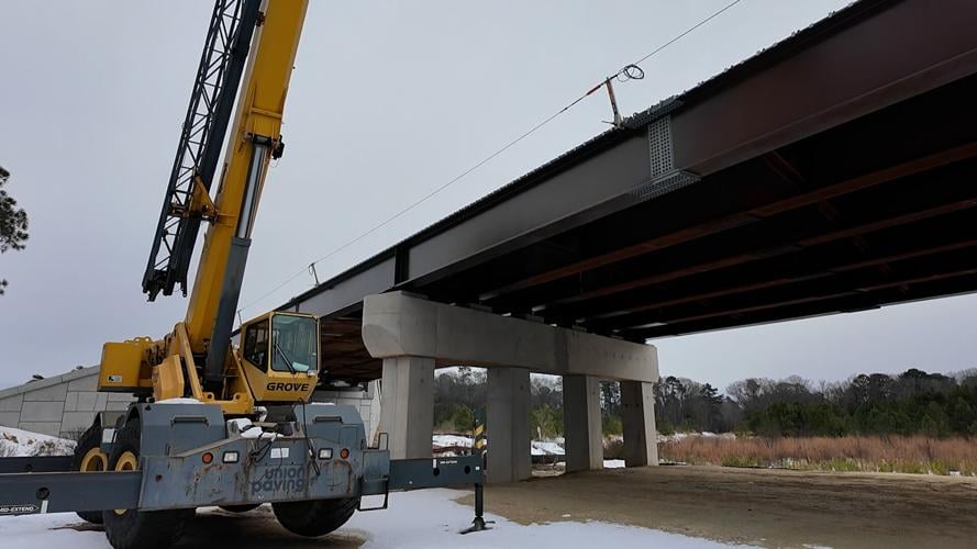 Ground shot of the Millsboro Bypass that goes over Fox Run Road