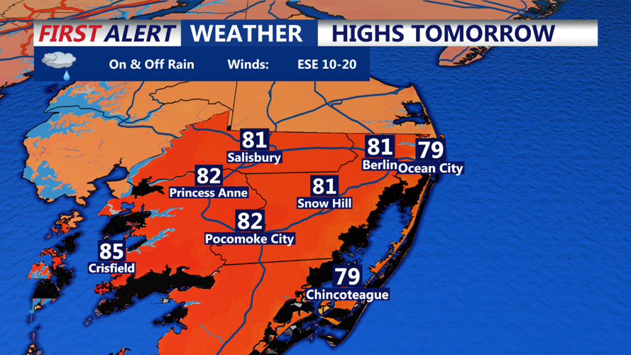 Highs Tomorrow Ocean City