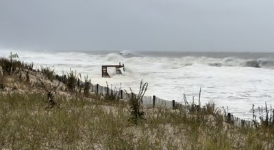rough surf in Dewey Beach, Delaware