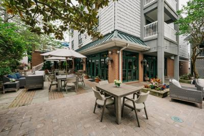An exterior shot of the outside of the hotel.