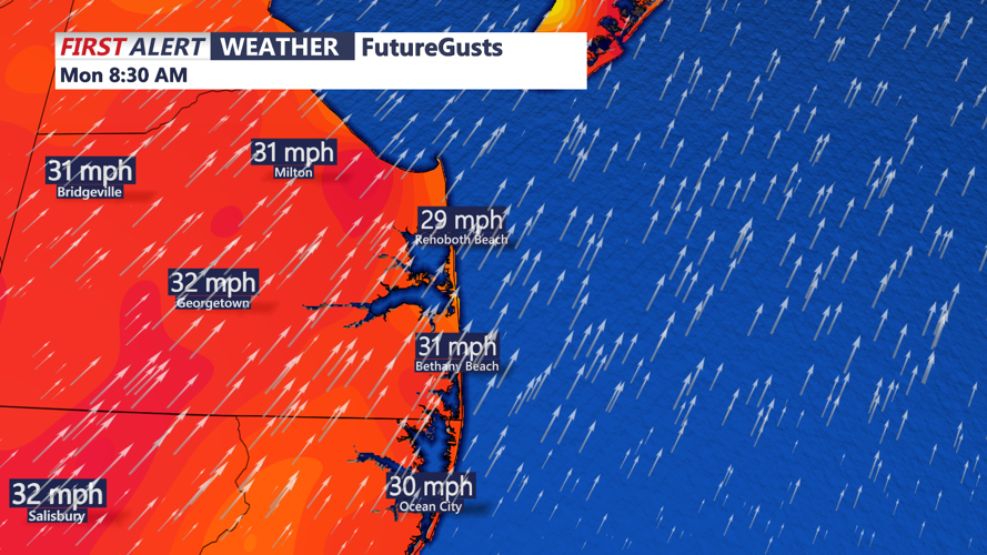 FUTURECAST WIND GUSTS - SUSSEX