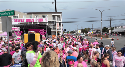 100'S of people wearing pink