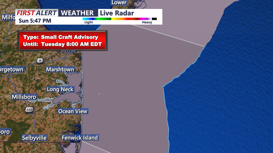 SMALL CRAFT ADVISORY SUSSEX COUNTY