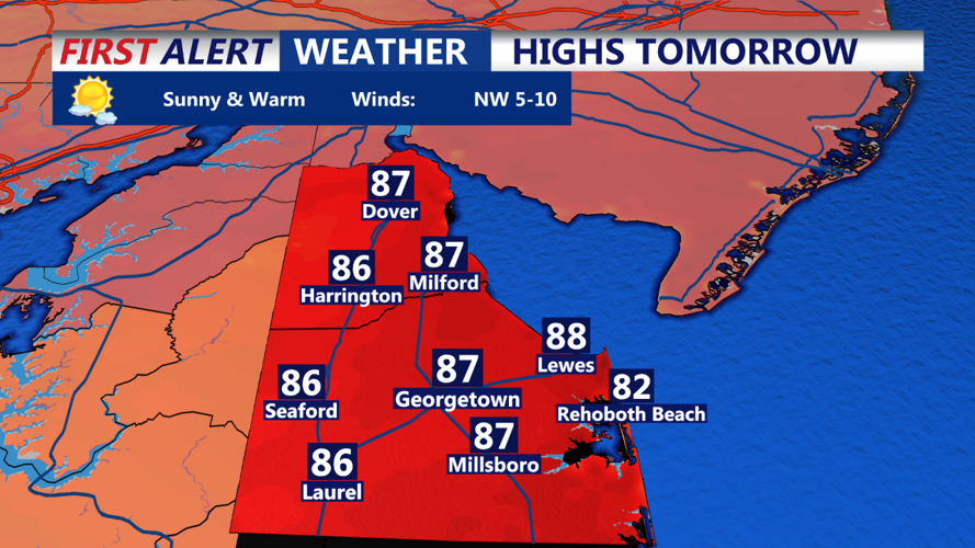 highs tomorrow Sussex
