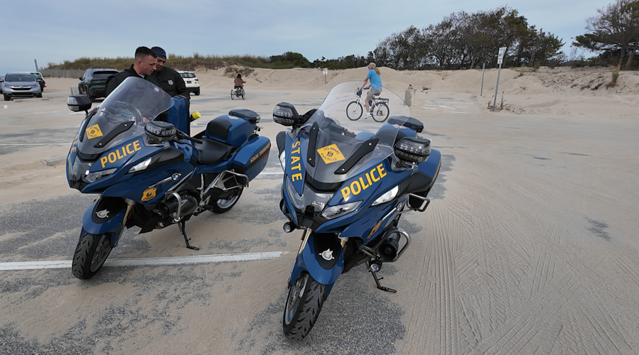 Two Delaware State Police motorcycles