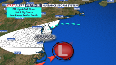 Nuisance snowfall Saturday