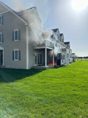 The fire began outside before spreading to the building. Courtesy Indian River Volunteer Fire Company.