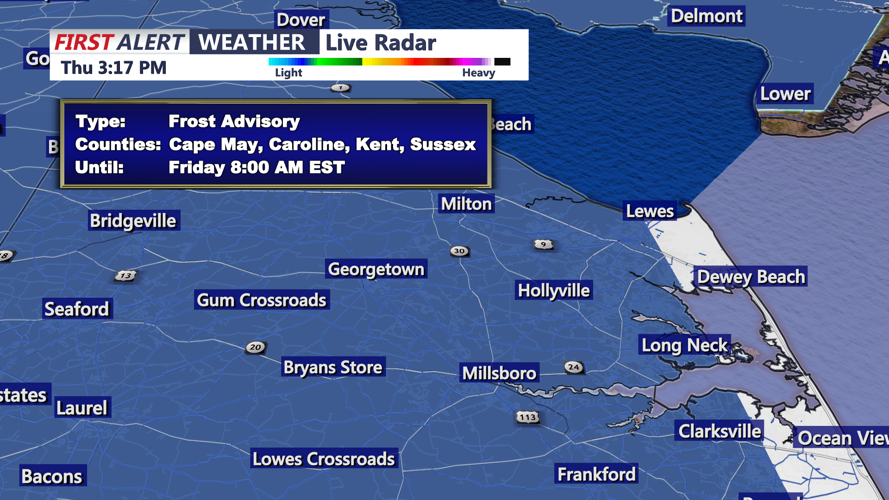 Frost advisory in effect for Sussex County overnight; warmer weather ...