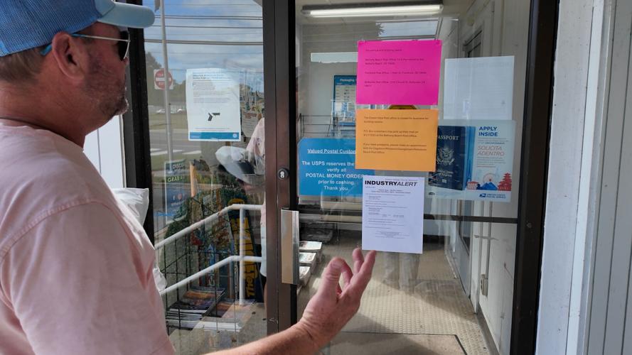 Customer looking to mail a package but surprised by closed sign