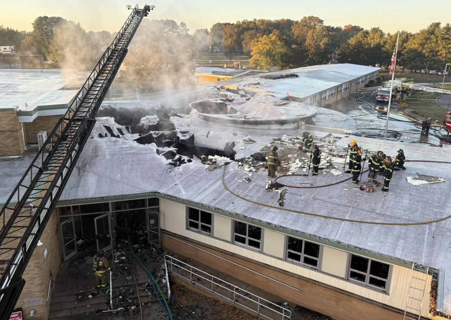 UPDATE 2: Fire heavily damages Lulu Ross Elementary School in Milford; classes canceled for upcoming week