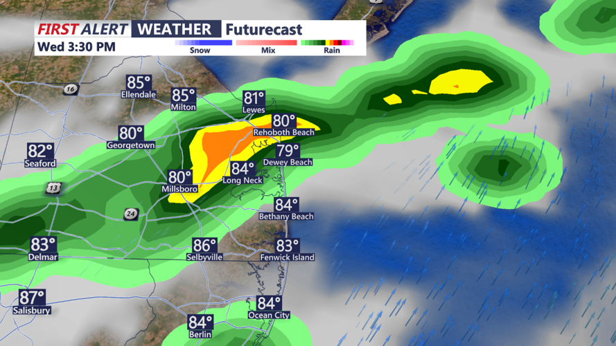 Forecast Rainfall Delmarva Wednesday