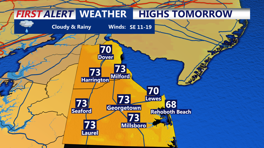 HIGHS TOMORROW - SUSSEX COUNTY