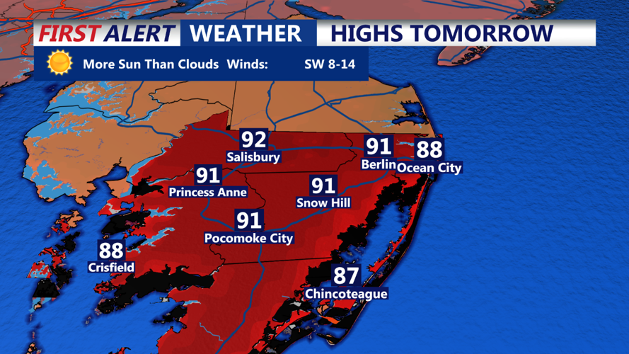 Highs Tomorrow - Ocean City