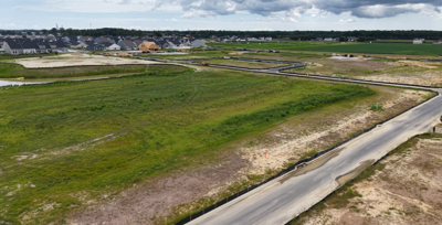 An open plot of land from above.