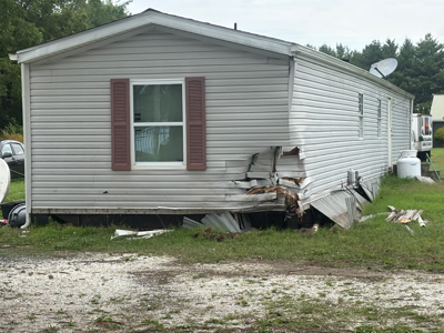 One story house with broken side