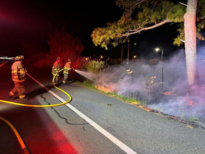 Indian River Volunteer Fire Company battles brush fire in Long Neck