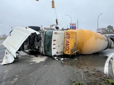Atlantic Concrete Truck Overturned in Ellendale