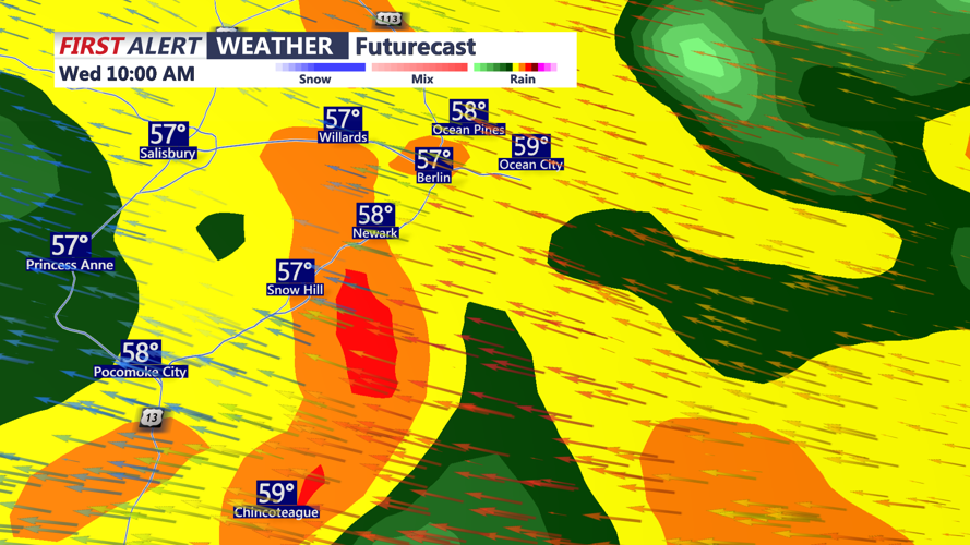 FUTURECAST OCEAN CITY - 10AM WEDNESDAY