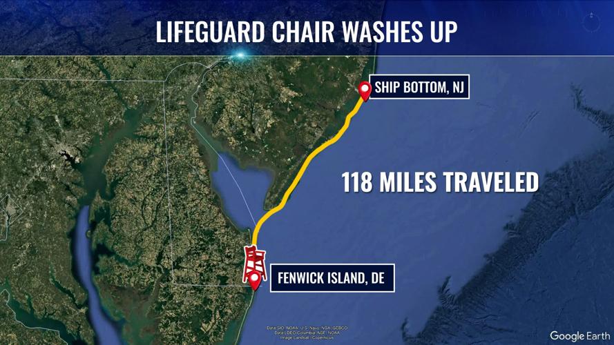 Red lifeguard chair from New Jersey
