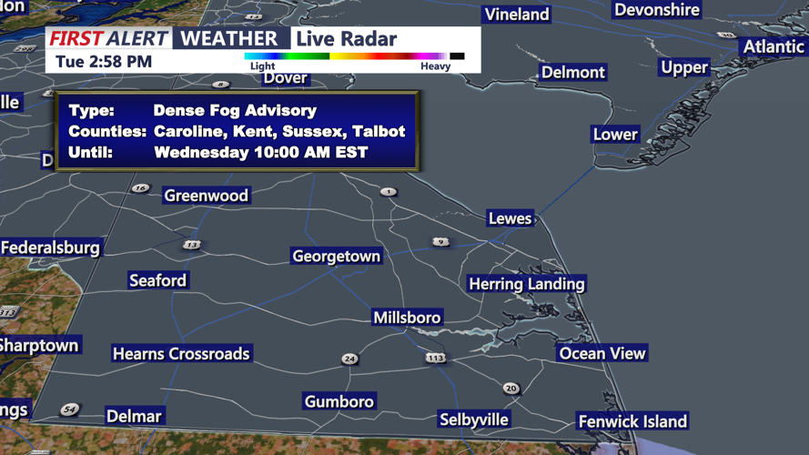 DENSE FOG ADVISORY - SUSSEX