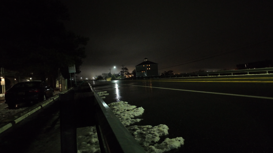 Quiet streets in Selbyville at night
