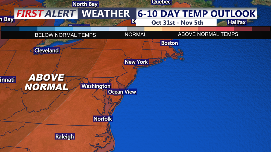 Picture shows the temperature trend over the next 6 to 10 days.