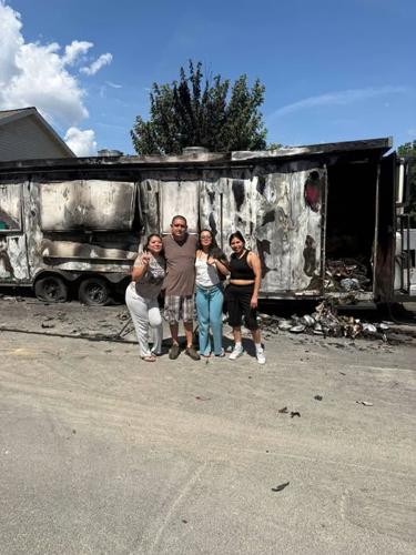 Food truck fire and employees