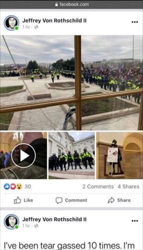 Schaefer shared his participation in the riot on Facebook.