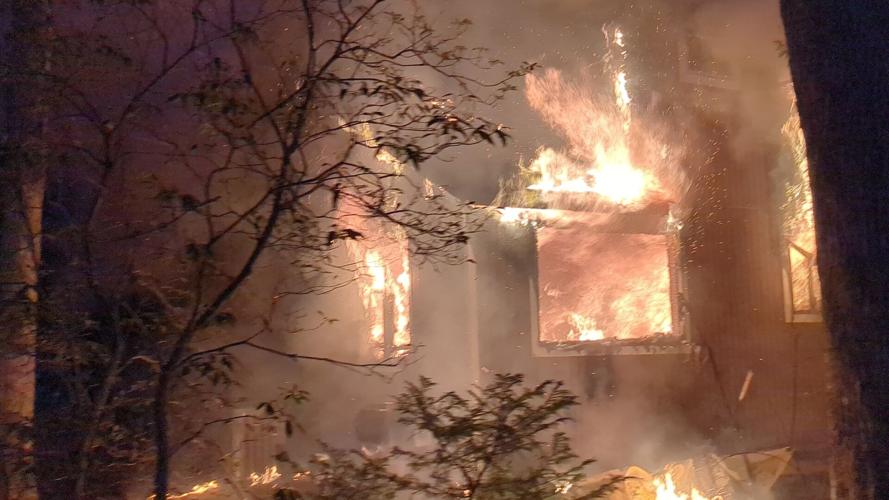 Multiple agencies responded to the home, where crews experienced significant fire conditions with a possible individual trapped inside. Courtesy Ocean Pines Volunteer Fire Department.