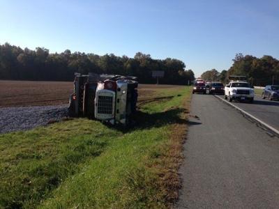 Troopers Investigate Overturned Dump Truck Crash in Canterbury