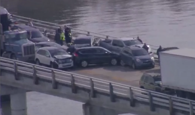 The 20-plus car crash sent people to the hospital