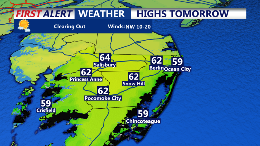 Breezy conditions with cool temperatures expected in Delmarva region on ...