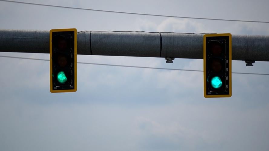 Traffic light on