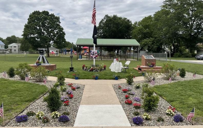 Ellendale War Memorial during Memorial Day Service