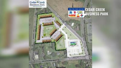 The schematic for Cedar Creek Business Park, soon headed to Milton