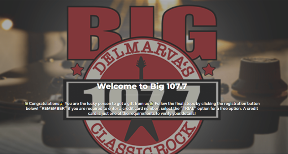 Big 107.7 fake website