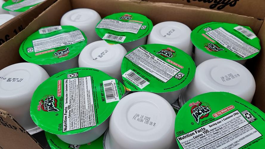 Apple Jacks Cereal at the Food Bank of Delaware in Milford.