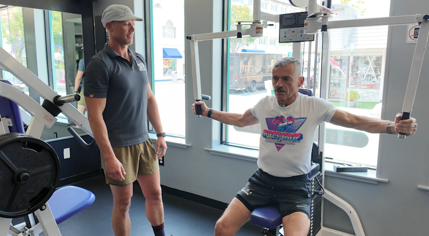 Howard and Clayton working out