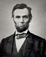 a still shot of abraham lincoln posing for a photograph. 