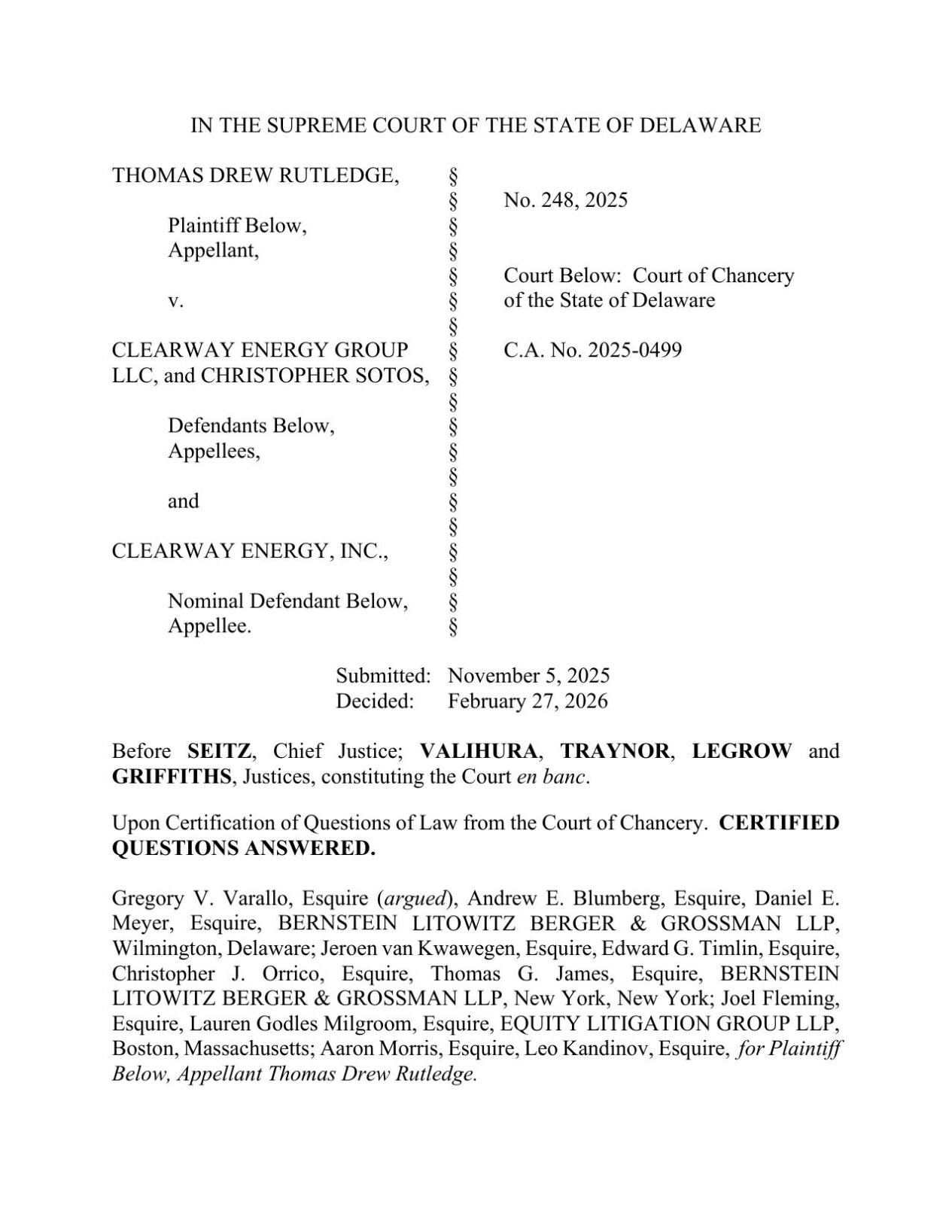 Rutledge v. Clearway