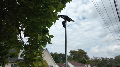 A picture of a Flock camera off East Market Street in Georgetown.