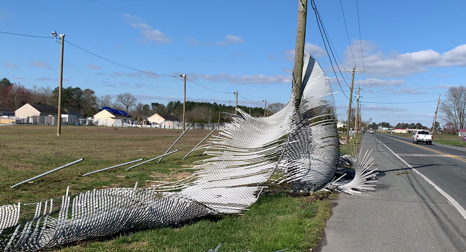 Damage to a fence in Ellendale.