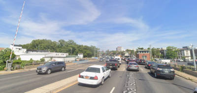 Cars on a bridge