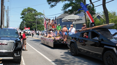 Bethany's parade from last year trucks and floats downtown Bethany Beach.