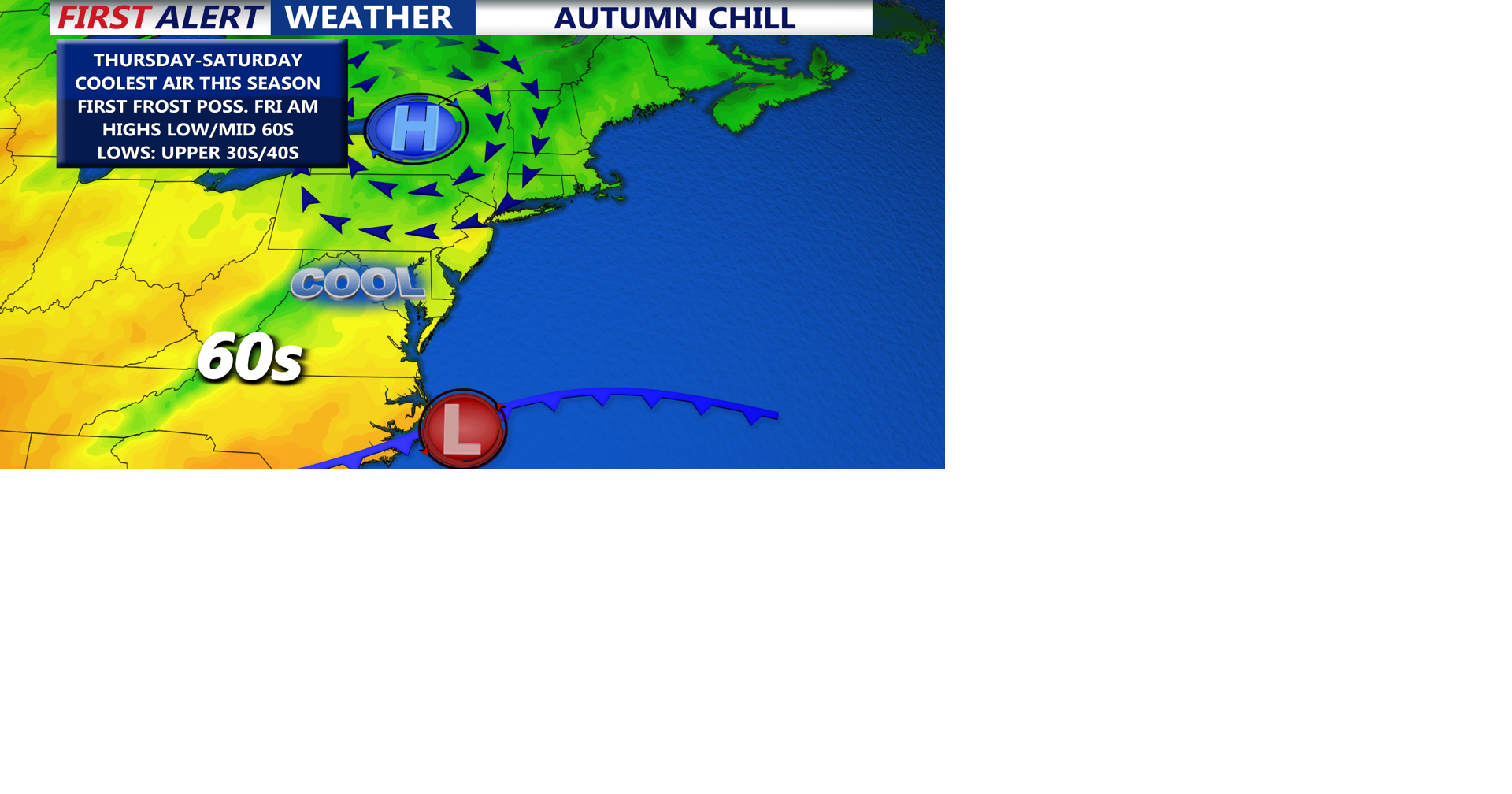 Cold front ushers in chilly air for Delmarva; Possible weekend coastal ...