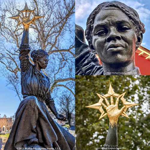 Harriet Tubman guiding light sculpture