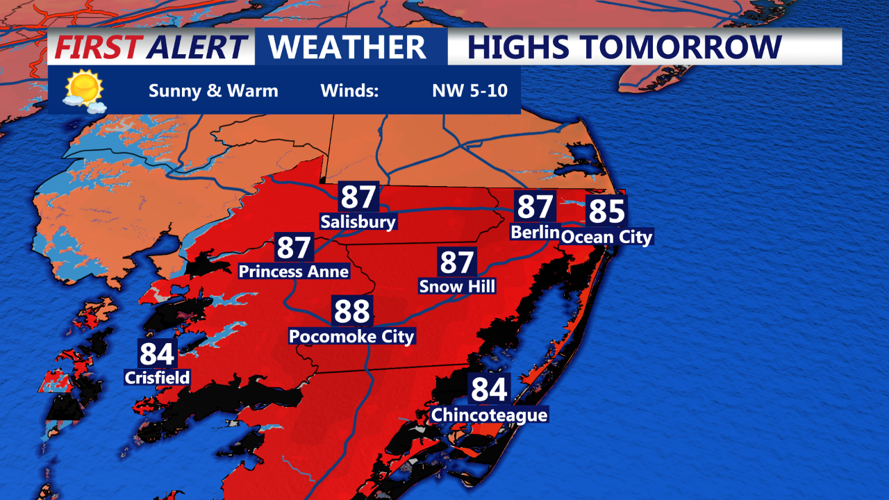 highs tomorrow Ocean City