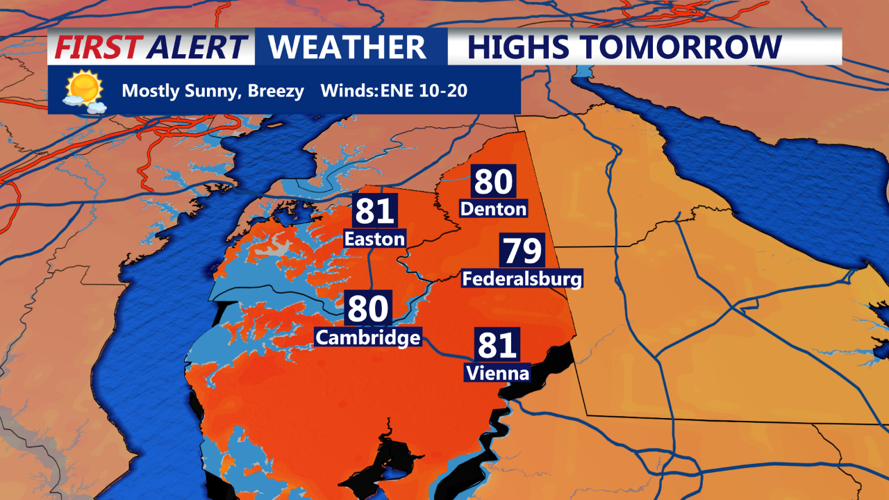 Eastern Shore Sunday Highs