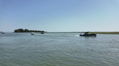 Boaters were still out enjoying the water under the extreme heat warning.